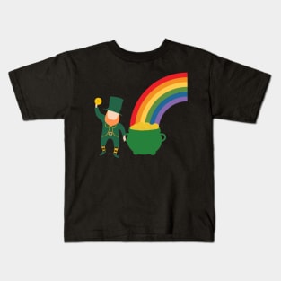 Pot Of Gold At The End Of A Rainbow Kids T-Shirt